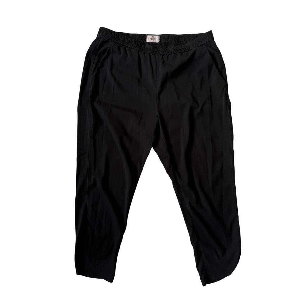 Marine Layer Allison Pant LP Large Petite Black Modal Cropped Tapered Elastic - Picture 13 of 16